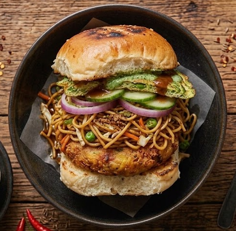 Delhi Wala Noodles Burger
