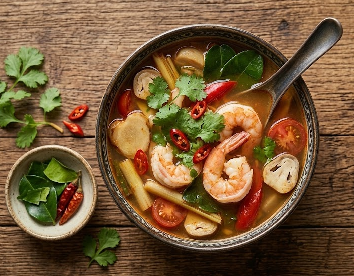 Tom Yum Soup (Veg / Chicken / Shrimp)